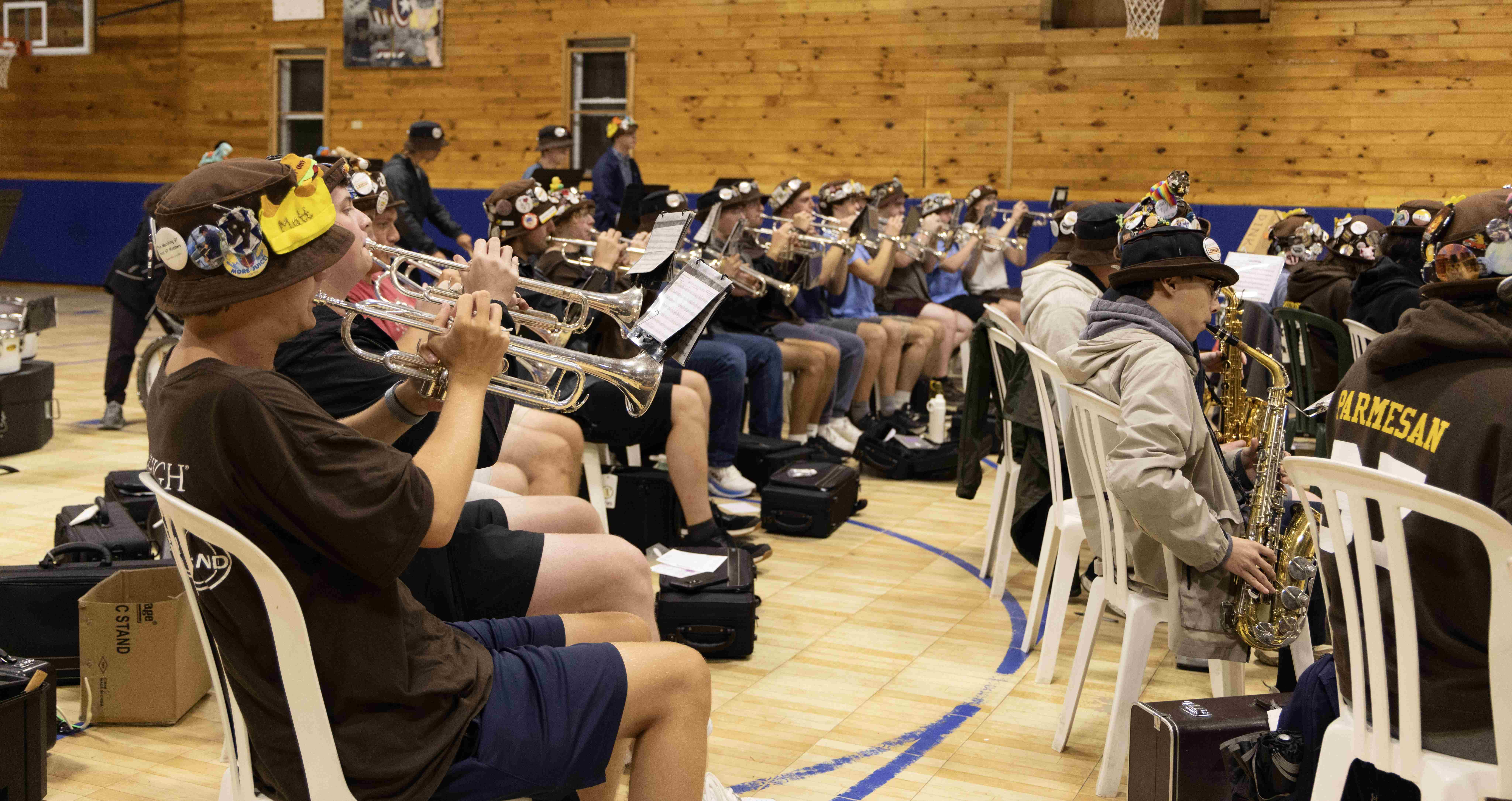 Ranks 6 and 9 playing during a rehearsal at band camp.